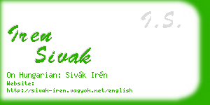 iren sivak business card